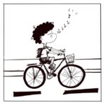 Bicycle ride funny puppy cartoon